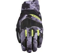 Five Boxer Evo WP Camo, guanti impermeabili L male Nero/Grigio/Giallo Fluo