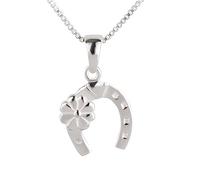 Five-d - Ciondolo con catenina a forma di ferro di cavallo con quadrifoglio, in argento Sterling 925, con custodia