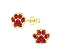 FIVE-D Orecchini a forma di zampa di cane, in argento Sterling 925, oro, per bambini, donne, ragazze, Onesize, Argento sterling, Senza pietra