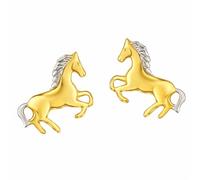 FIVE-D Orecchini a perno a forma di cavallo, in argento 925, Argento