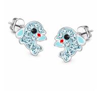 FIVE-D Orecchini per bambini a forma di delfino in argento sterling 925 con custodia per gioielli, Onesize, Argento sterling, sconosciuto.