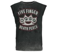 Five Finger Death Punch Logo Uomo Canotta Grigio S 100% Cotone Regular