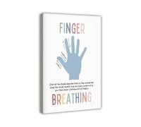 Five Finger Tracing Mindfulness Exercise Canvas Poster Wall Art for Calming Corner Therapy Office Home Decor(Unframed,12x18inch(30x45cm))