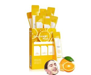 Five Fold VC Bulles Mask, Blackhead Remover Purifying Masque, Detergente per Pori, Maschera Viso per Donna e Uomo, Centella Asiatica e Niacinamide, Hydrate Improve Rough Skin, 12 Pezzi