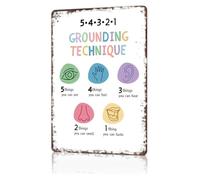 Five Four Three Two One Metal Signs for Bedroom 12x8 Inch | Practice calming steps with this five four three two one metal sign