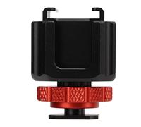 Five Head Hot Shoe Adapter Extension Bracket, Aluminum Alloy Cold Shoe Mount for Microphone Fill Light Stand, R - Angle Design with Knob Lock, Lightweight 47g for DSLR Mirrorless