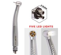 Five Lights LED E-generator Dental Fiber Optic Turbina Handpiece 2/4Hole SANDENT
