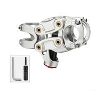 Five-Link - Sospensione per attacco manubrio bici da 31,8 mm a 28,6 mm - 90 mm, lunghezza 20 mm, ammortizzatore d'aria da viaggio, per mountain bike, fuoristrada, colore nero (argento)
