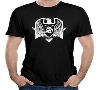Five Miumine Skrewdriver Rock Band Eagle Badge Unique Black Men's T-Shirt Graphic Unisex Tee Shirt M