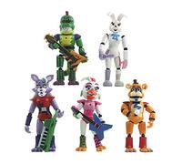 Five Nights at Freddy’s FNAF: Pizzeria Simulator, Set di 6 action figure animatronic alte 12,7-15,2 cm, con Rockstar Foxy, Pigpatch, Orville Elephant, El Chip, Scrap Baby (Security Breach)