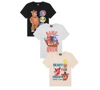 Five Nights at Freddy's - Confezione da 3 magliette per bambini, set multiplo per ragazzi, multicolore, 8-9 Anni