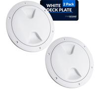 Five Oceans 5"""" Boccaporto per barche, confezione da 2, boccaporto di accesso marino, piastra di ispezione rotonda con coperchio staccabile, plas