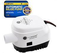 Five Oceans Pompe di sentina automatiche per barche, 1100 GPH / 4164 LPH, 12 Volt, tubo flessibile diametro interno 29 mm, filo calibro 18 da 41 pollici, FO4660