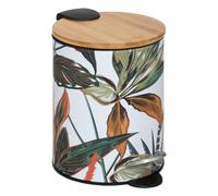 Five - Pattumiera in metallo e bambù Soft Close, 3 l, decorazione Palawan