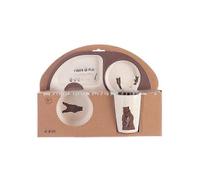 (Five.piece.set.with.box,Rectangle.Three.Bears)Creative New Bamboo Fiber Kids Dinnerware Set Five Piece Set Kindergarten Baby