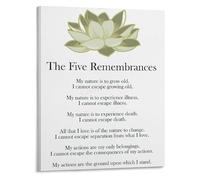 Five Remembrances Poster Buddhist Philosophy Wall-Art Canvas Print for Space and Mindfulness Practice Decor (Unframed,12x18inch(30x45cm))