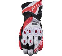 Five RFX1 Evo Guanti da motocicletta, bianco/rosso, Taglia 3XL