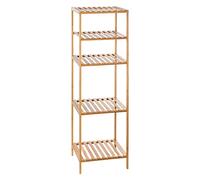 Five - Scaffale portaoggetti in bambù con 4 ripiani + 1 vassoio modulabile per una conservazione intelligente e ottimale, multiuso, esotico e Zen