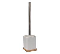 Five - Scopino WC con supporto in acciaio INOX e resina, colore: bianco opaco