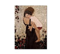 Five-Seller Famoso Pittura Astratta Madre E Figlio di Gustav Klimt Pittura su Tela Parete Arte Riproduzione Poster E Stampe Foto per Soggiorno (1,80x120cm-Sans Chassis)
