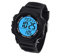 Five Senses Atomic - Orologio parlante inglese per anziani, uomini e donne, con sveglia ad alto volume e data, colore: nero
