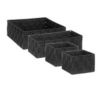 Five - Set di 4 cestini intrecciati Lise Nero