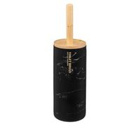 Five Simply Smart - Scopino per WC, effetto marmo plastica, 10,5 x 38 cm, colore: Nero
