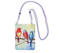 Five Singing Birds Crossbody Borsa per telefono per donne e uomini impermeabile mini borsa per cellulare portafoglio piccola borsa a tracolla con tracolla regolabile da viaggio per cellulare marsupio