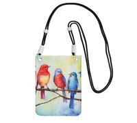 Five Singing Birds Crossbody Borsa per telefono per donne e uomini impermeabile mini borsa per cellulare portafoglio piccola borsa a tracolla con tracolla regolabile da viaggio per cellulare marsupio