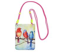 Five Singing Birds Crossbody Borsa per telefono per donne e uomini impermeabile mini borsa per cellulare portafoglio piccola borsa a tracolla con tracolla regolabile da viaggio per cellulare marsupio