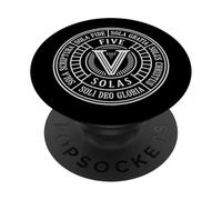 FIVE SOLAS - Emblema - Riforma cristiana - Numeri romani PopSockets PopGrip Adesivo