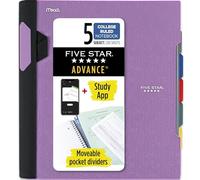 Five Star Advance 820013G - Quaderno a spirale con app per studio, 5 soggetti, a righe, 28 x 21 cm, colore: viola