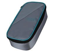 Five Star Astuccio portapenne, organizer per articoli scolastici, auricolari, caricabatterie, cavi, trucchi, ad alta capacità, adatto per raccoglitori a 3 anelli, grigio/verde acqua, 8.5"L x 4.5"W x