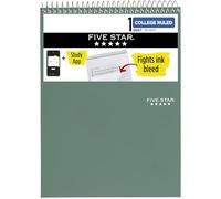 Five Star Taccuino a spirale superiore + app per studio, 1 soggetto, blocco note a righe universitario, 21 x 28 cm, 100 fogli, combatte lo spurgo dell'inchiostro, copertina impermeabile, verde acqua