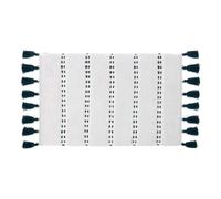 Five - Tappeto da Bagno in Cotone con Pompon Blu Petrolio, 50 x 75 cm