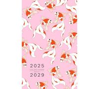 Five Year Planner 2025-2029: 5x8 Monthly Notebook Organizer Small | Cute Goldfish Pattern Design Pink
