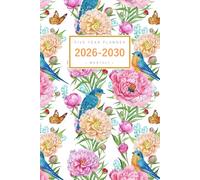 Five Year Planner 2026-2030: 6x9 Monthly Journal Organizer Medium | Watercolor Flower Bird Design White