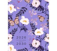 Five Year Planner 2026-2030: 8x10 Monthly Notebook Organizer Large | Botanical Garden with Butterfly Design Blue-Violet