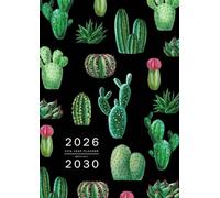 Five Year Planner 2026-2030: A4 Monthly Notebook Organizer Large | Watercolor Exotic Cactus Succulent Design Black