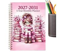 Five Year Planner Notebook, 2027 2031 Annual Agendas, Reading Notes Cover | Annual Five Year Planner, 2027 2031 Agenda with Reading Cover, 5.5x8.3 Inch, for Holidays, Appointments, Planning and Notes