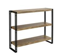 FIVEGIVEN Libreria a 3 ripiani rustica industriale con moderni ripiani in legno aperto, rovere Sonoma