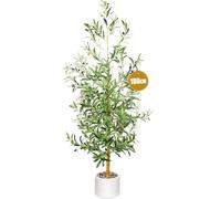 FiveHome Albero di ulivo artificiale, 180 cm, finto tropicale, in vaso, grande, albero artificiale come vero per soggiorno, camera da letto, ufficio, decorazione per la casa