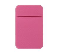 fivekim Porta carte di credito per cellulare, tasca adesiva adesiva elastica, custodia per carte di credito, rosa