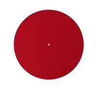 Fivekim Tappetino per giradischi, antiscivolo, 3 mm, in feltro, per dischi in vinile, anti-vibrazione, resistente, antistatico, in feltro, colore: Rosso