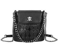 FiveloveTwo Cranio Donna Borsa a Tracolla Spalla Punk Pelle PU Sacchetto Borsa a Mano Borse Tote Portacarte Nero
