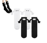 FiveMileBro Calzini, calzini felici donne, regali, regali divertenti per donne, calzini coccolosi per la ragazza della mamma(A, Nero+Bianco)