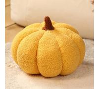 FiveMileBro Cuscino Zucca Halloween, 3D Cuscino Zucca Peluche Decorativo per Interni, Ideale per Casa, Divano, Camera, Festa, Regalo per Bambini e Adulti (30cm/giallo)
