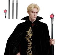 FiveMileBro Scettro Gotico - Bastone da Strega per Bambini, Halloween Bastone da Passeggio Gotico Accessorio Costume, Cosplay Vampiro e Faraone con Bacchetta Magica per Festa (Rosso)