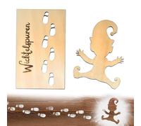 FiveMileBro Stencil gnomi Natalizi, Elfo Stencil Impronte, Gnomo Impronte Stencil Natalizi in Legno Accessori, Accessori per Natale per finestre, Pavimenti, pareti, Riutilizzabile (A)