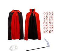 FiveMileBro Vampire in costume di Halloween, costume destinatario di Dracula Bambini, Vampire Crosshang con colletto nero rosso per bambini ragazze ragazze, costume da festa in maschera di Halloween